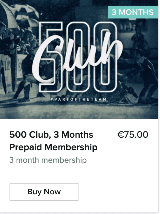 Finn Harps 500 Club 3 Months Membership - buy button