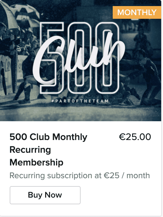 Finn Harps 500 Club Monthly Membership buy button